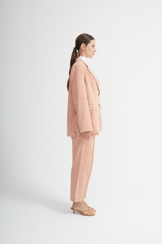 Nassau Twinset – Elegant beige trouser suit for modest fashion & business chic