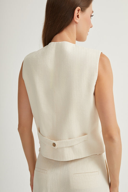 Cotton vest with pocket - minimalism meets elegance