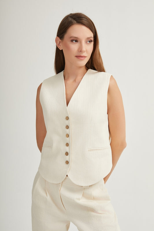 Cotton vest with pocket - minimalism meets elegance